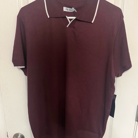 Spring+Mercer Men's Maroon Polo Shirt - Picture 1 of 6